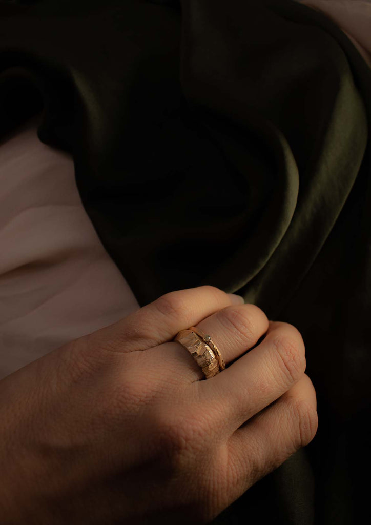 rough wedding ring Rock ring Big silver - Saagæ wedding rings & engagement rings by Liesbeth Busman
