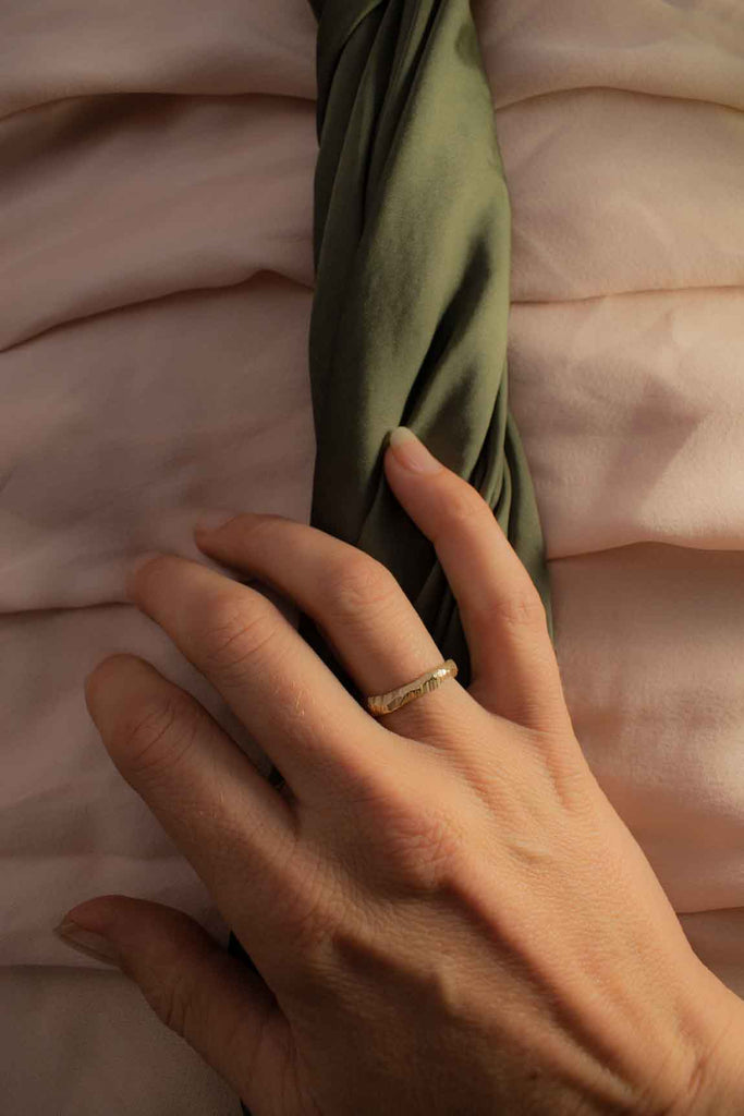 rough wedding ring Rock ring Hope silver - Saagæ wedding rings & engagement rings by Liesbeth Busman