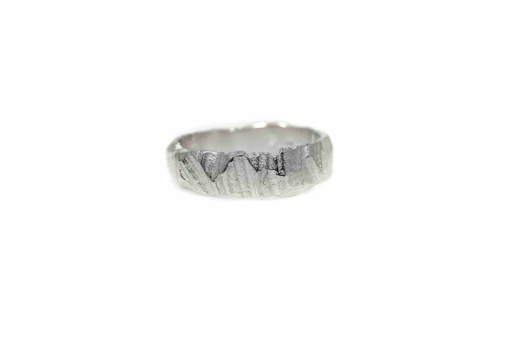 rough wedding ring Rock ring Big white  gold - Saagæ wedding rings & engagement rings by Liesbeth Busman