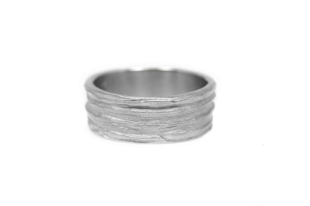 celebration rings  Symbiosis hammered ring  white gold - Saagæ wedding rings & engagement rings by Liesbeth Busman